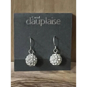 New Carol Dauplaise Rhinestone Ball Drop Earrings Gift Women Party Jewelry